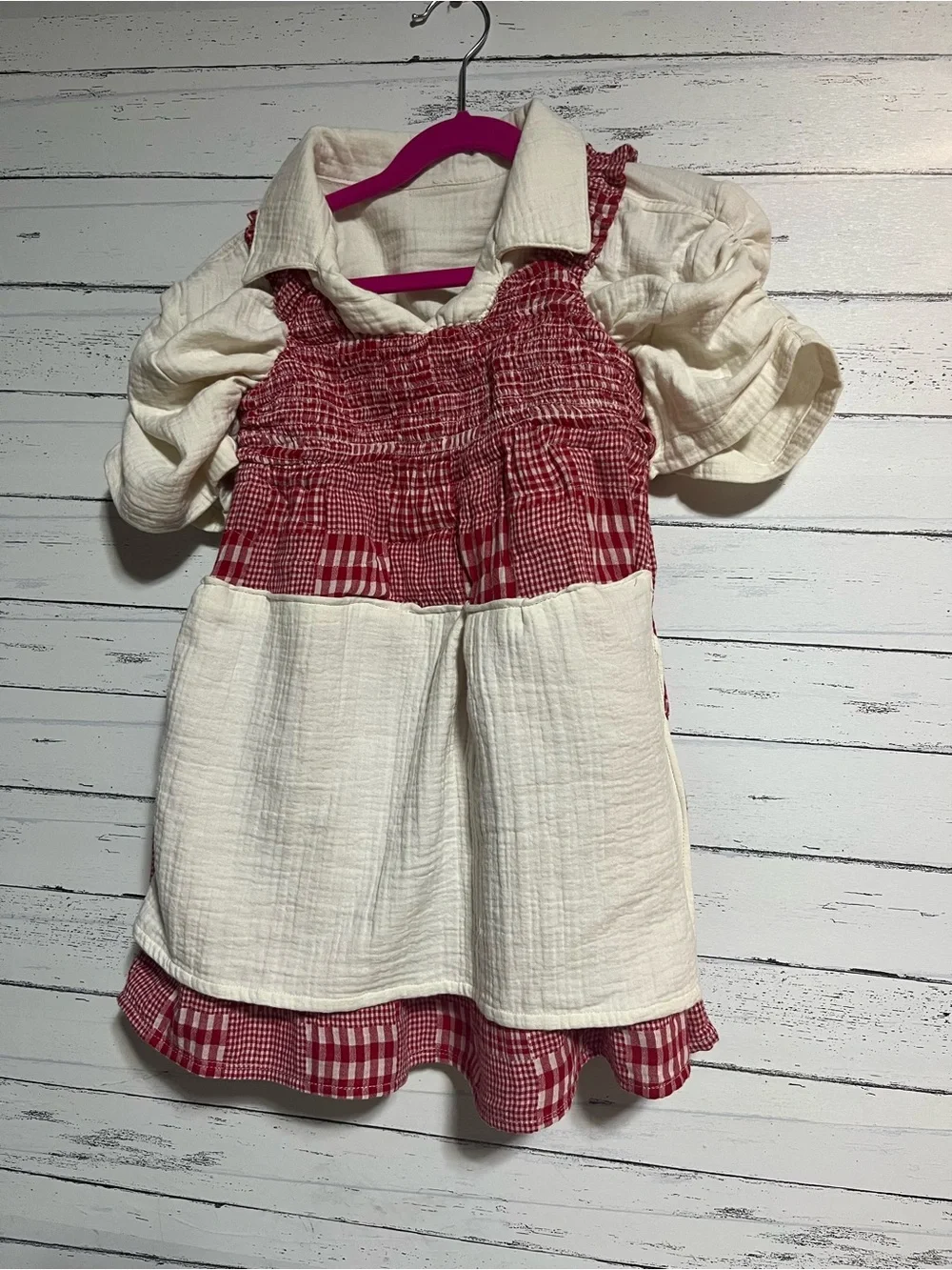 Handmade Pioneer Prairie Dress Apron Outfit Girls Size 3-5 Historical Costume